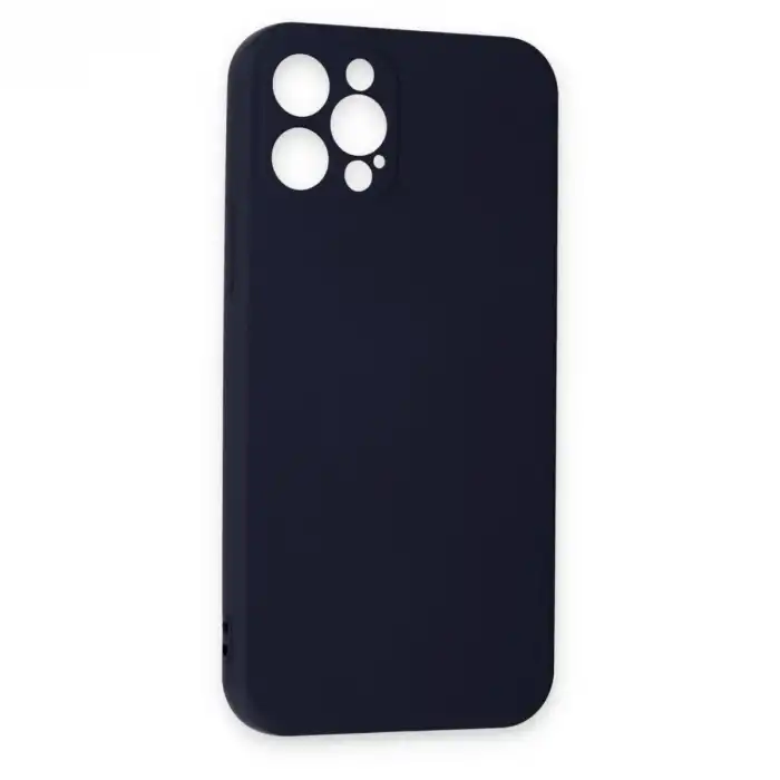 İphone 12 Pro Max Kılıf Nano İçi Kadife Silikon - Lacivert