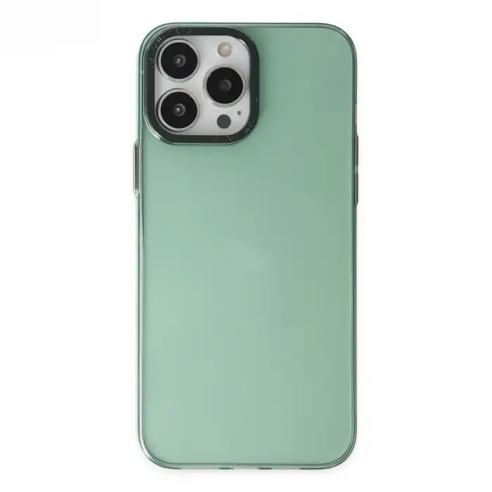 İphone 13 Pro Kılıf Anka Pc Sert Metal Kapak - Yeşil