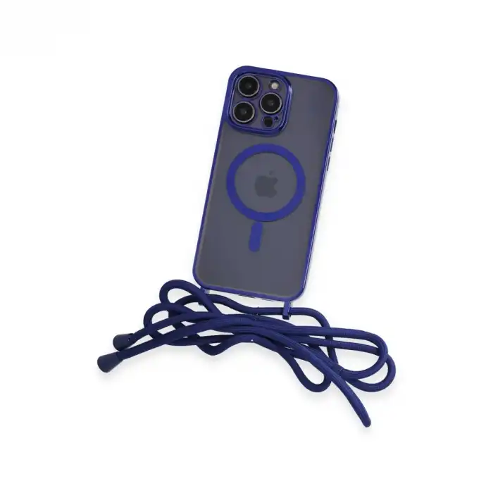 İphone 13 Pro Kılıf Divo Lazer Askılı Magsafe Kapak - Mavi