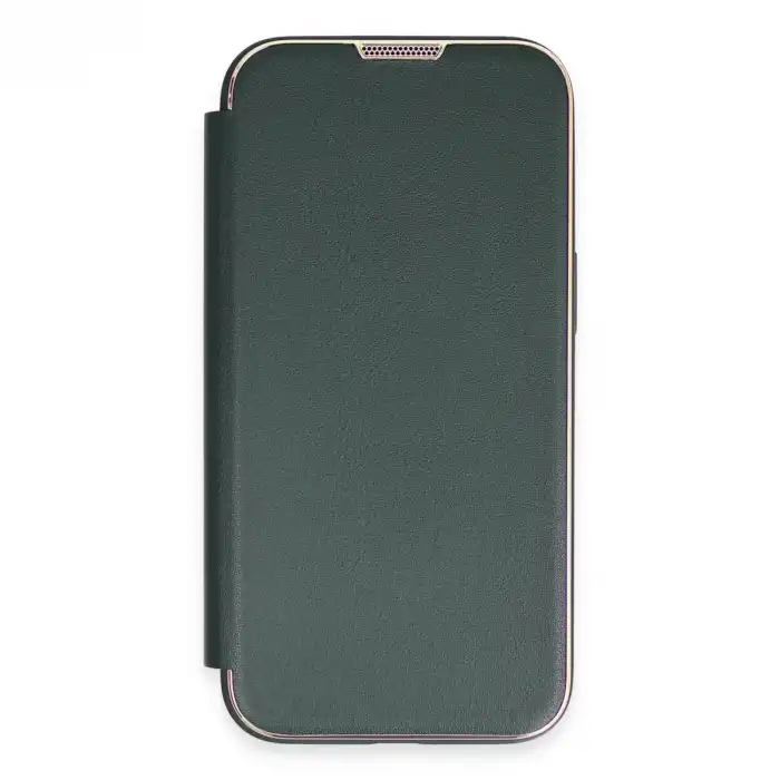 İphone 13 Pro Kılıf Dolpin Kapaklı - Koyu Yeşil