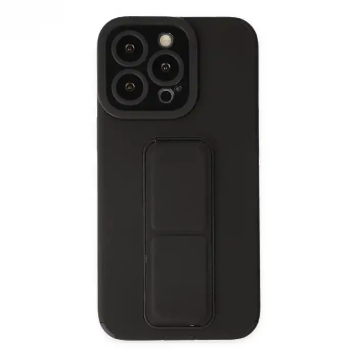 İphone 13 Pro Kılıf Mega Standlı Silikon - Siyah