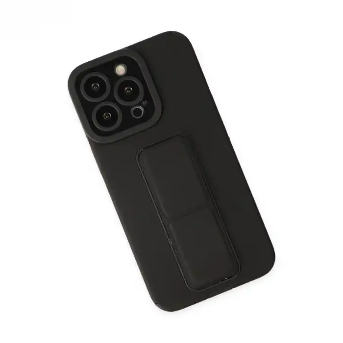 İphone 13 Pro Kılıf Mega Standlı Silikon - Siyah