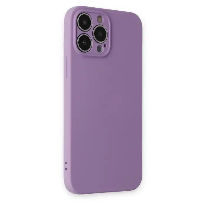 İphone 13 Pro Kılıf Nano İçi Kadife Silikon - Koyu Lila