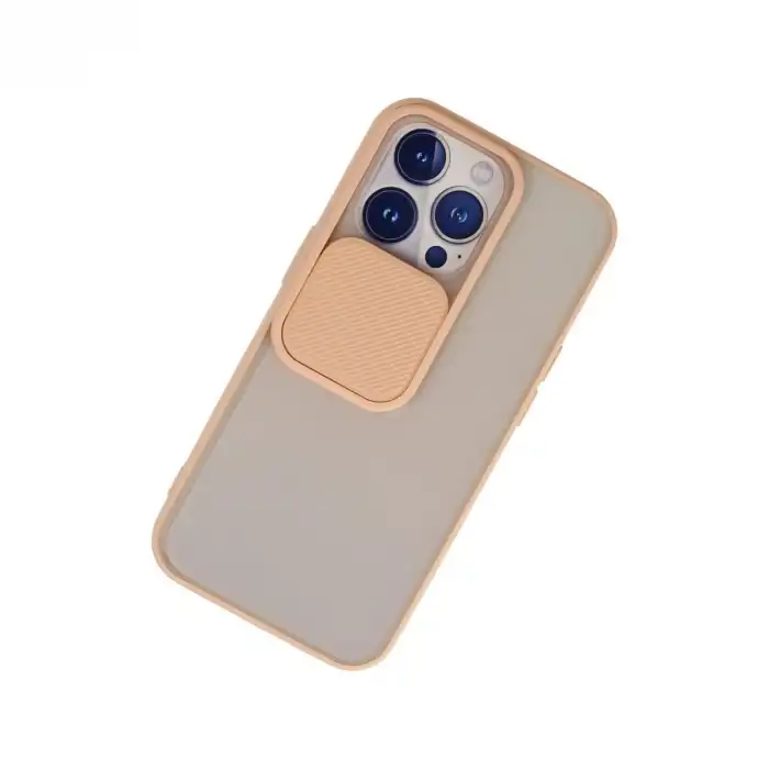 İphone 13 Pro Kılıf Palm Buzlu Kamera Sürgülü Silikon - Pembe