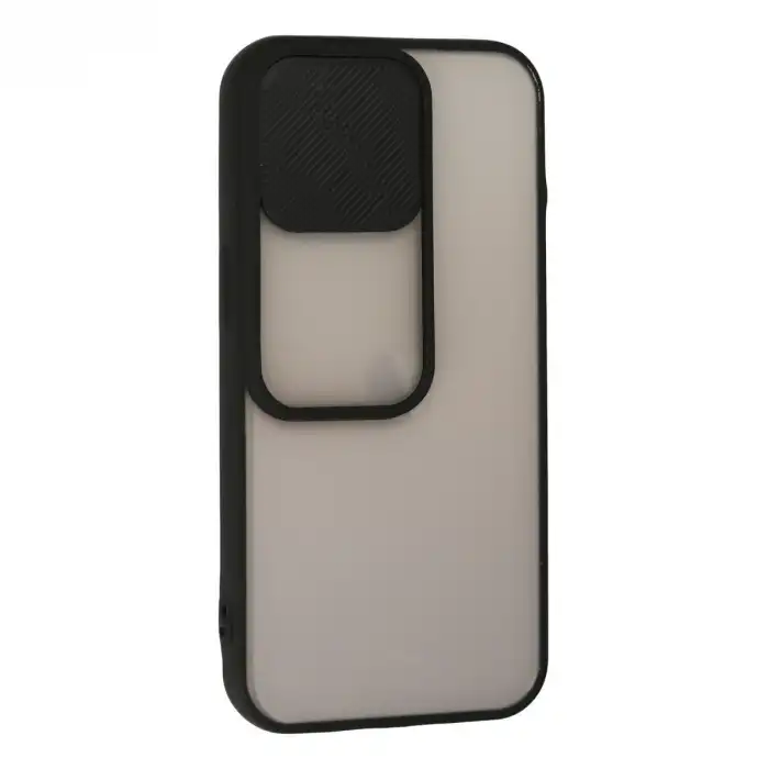 İphone 13 Pro Kılıf Palm Buzlu Kamera Sürgülü Silikon - Siyah