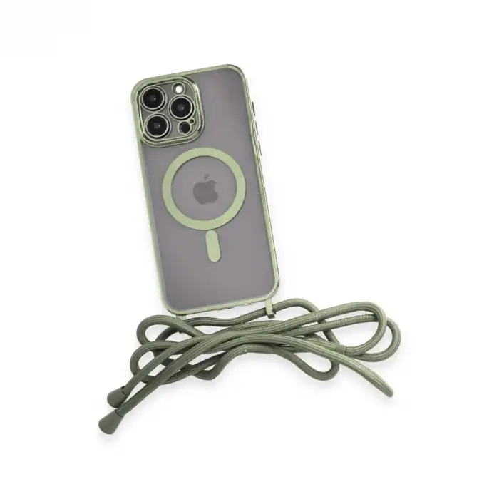 İphone 13 Pro Max Kılıf Divo Lazer Askılı Magsafe Kapak - Koyu Yeşil