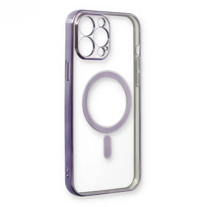 İphone 13 Pro Max Kılıf Magneticsafe Lazer Silikon - Mor