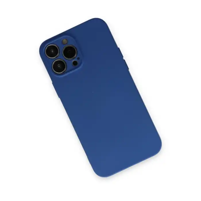 İphone 13 Pro Max Kılıf Nano İçi Kadife Silikon - Lacivert