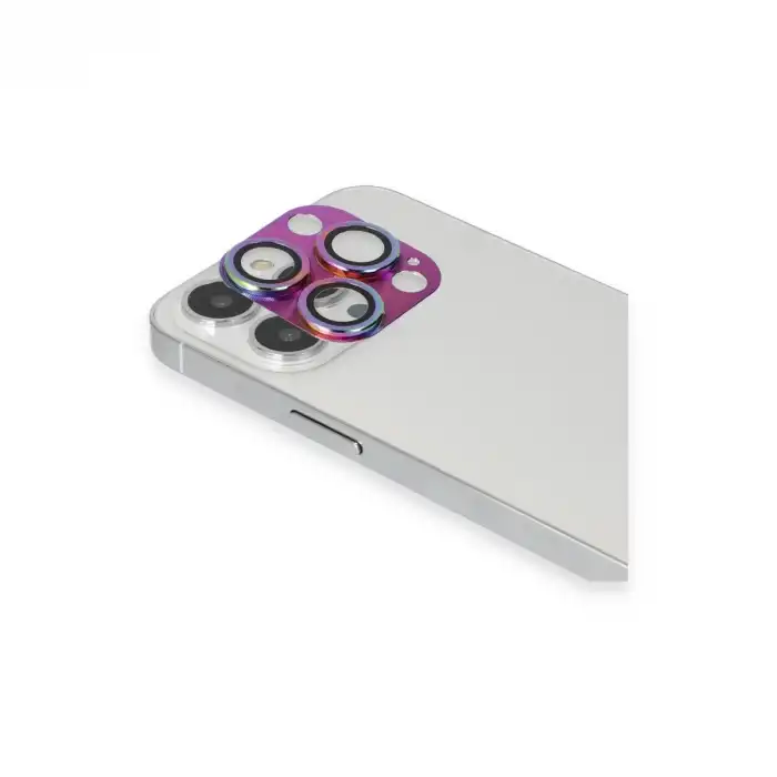 İphone 13 Pro Max Pers Alüminyum Kamera Lens - Rainbow