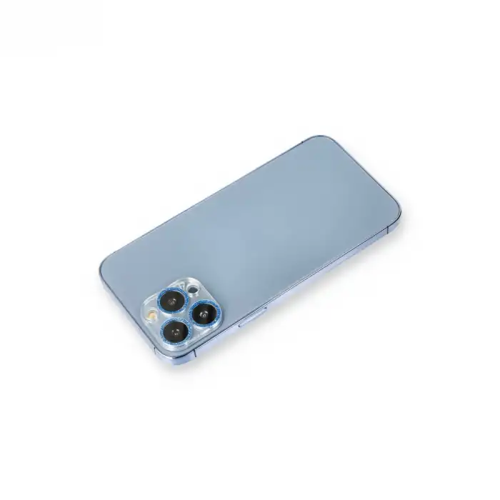 İphone 13 Pro Max Shine Kamera Lens Koruma Cam - Mavi