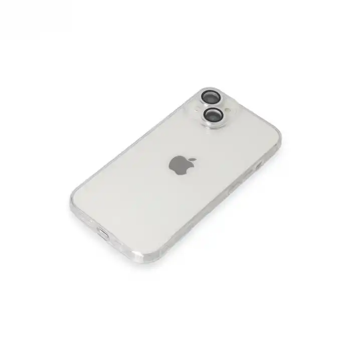 İphone 14 Kılıf Luko Lens Silikon - Gümüş