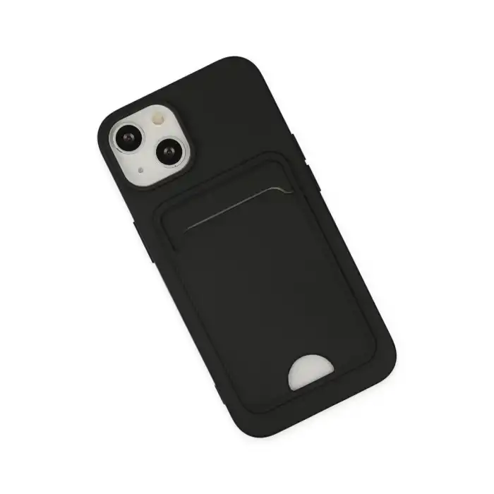 İphone 14 Plus Kılıf Kelvin Kartvizitli Silikon - Siyah