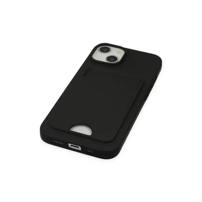 İphone 14 Plus Kılıf Kelvin Kartvizitli Silikon - Siyah