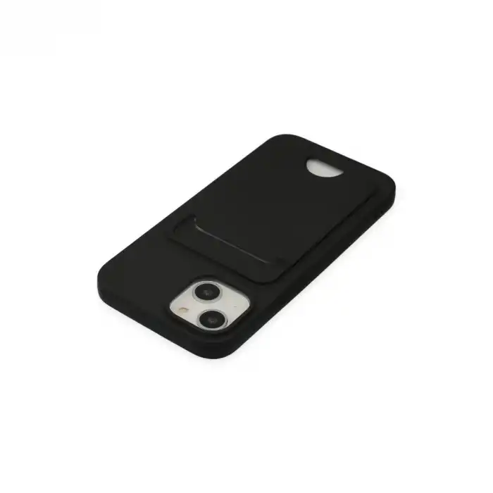 İphone 14 Plus Kılıf Kelvin Kartvizitli Silikon - Siyah