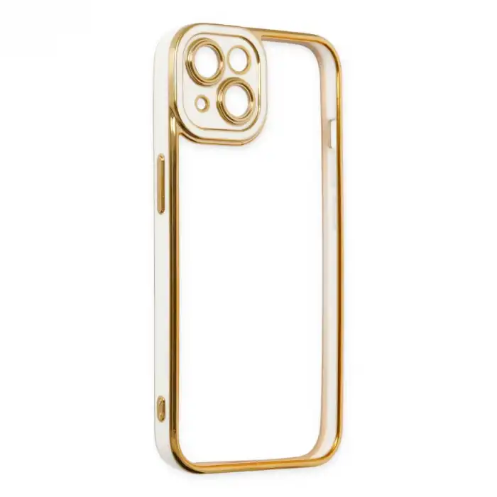 İphone 14 Plus Kılıf Liva Lens Silikon - Beyaz