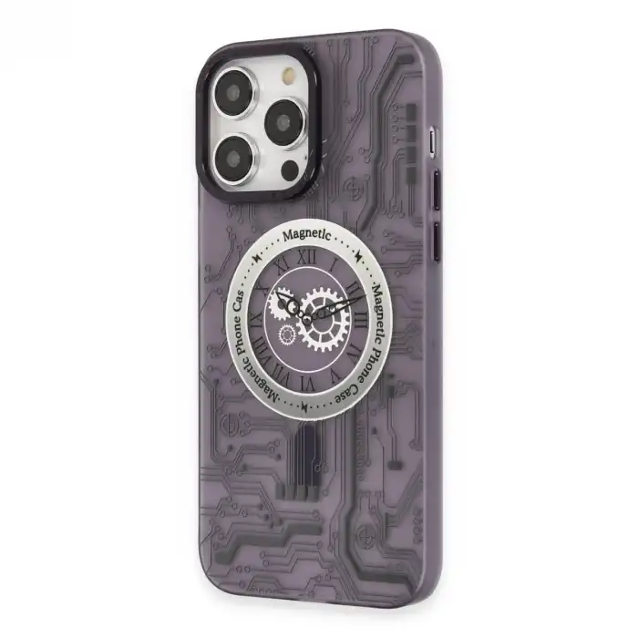 İphone 14 Pro Kılıf Apollo Magneticsafe Desenli Kapak - Apollo Mor - 5