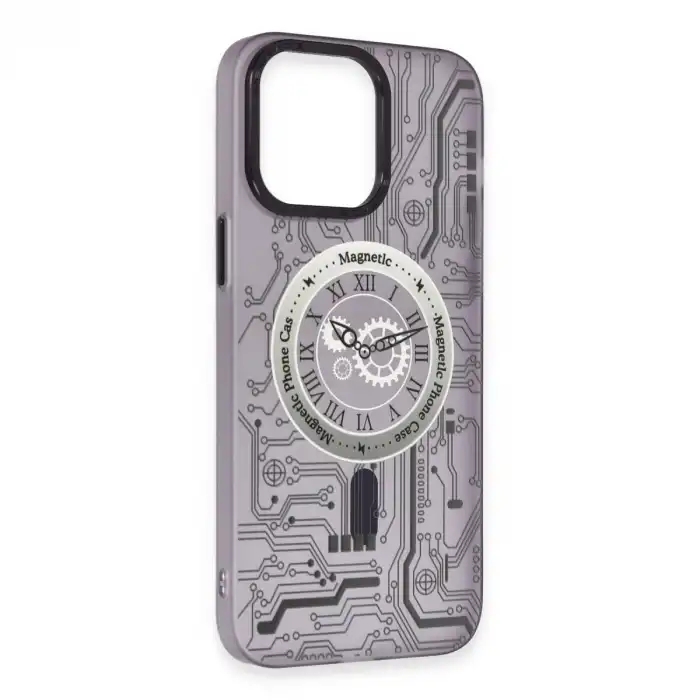 İphone 14 Pro Kılıf Apollo Magneticsafe Desenli Kapak - Apollo Mor - 5