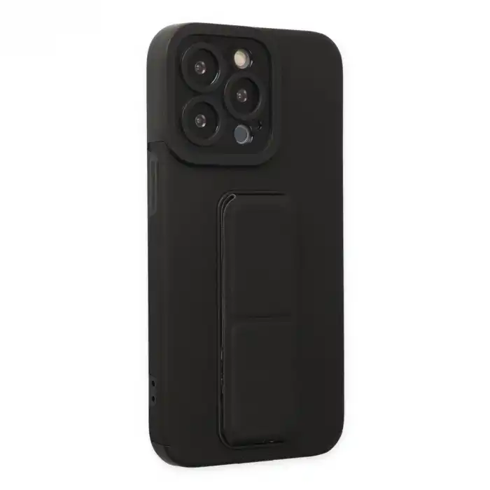 İphone 14 Pro Kılıf Mega Standlı Silikon - Siyah