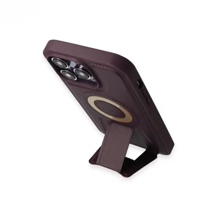 İphone 14 Pro Kılıf Merkür Magneticsafe Standlı Kapak - Derin Mor