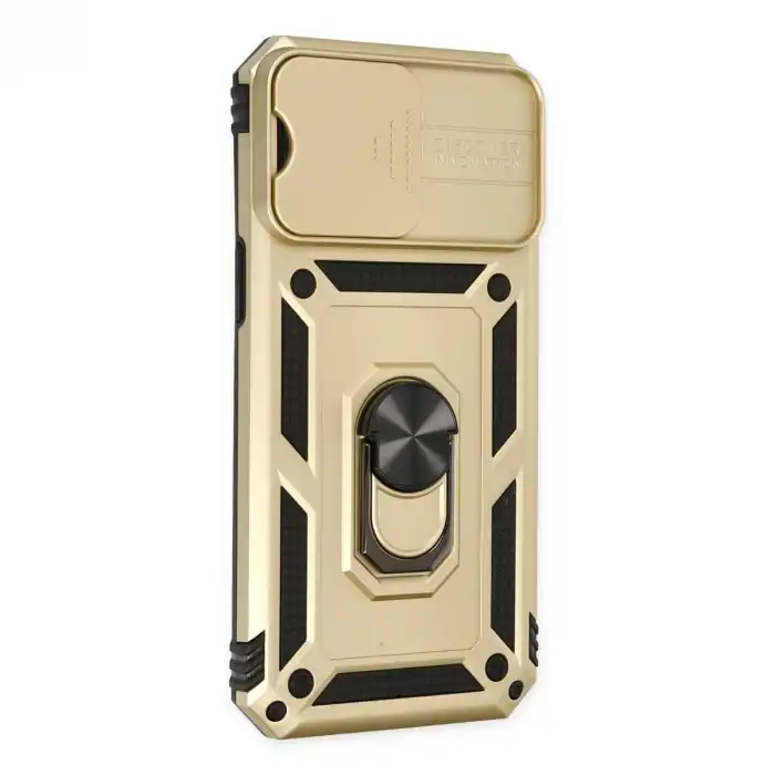 İphone 14 Pro Kılıf Pars Lens Yüzüklü Silikon - Gold