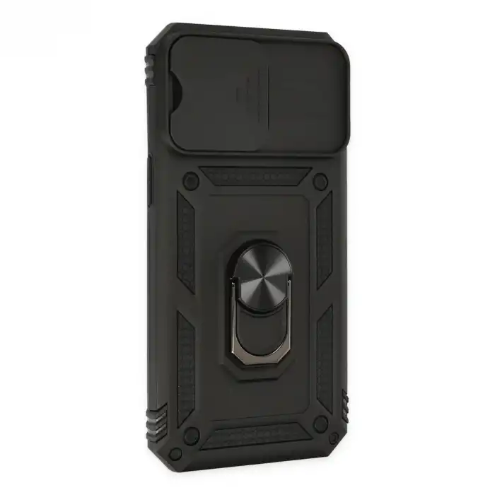 İphone 14 Pro Kılıf Pars Lens Yüzüklü Silikon - Siyah