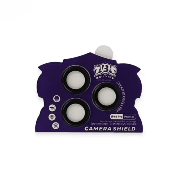 İphone 14 Pro Max Bilvis Titan Kamera Lens - Derin Mor