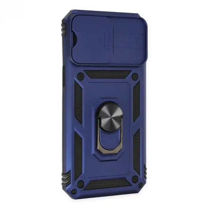 İphone 14 Pro Max Kılıf Pars Lens Yüzüklü Silikon - Lacivert