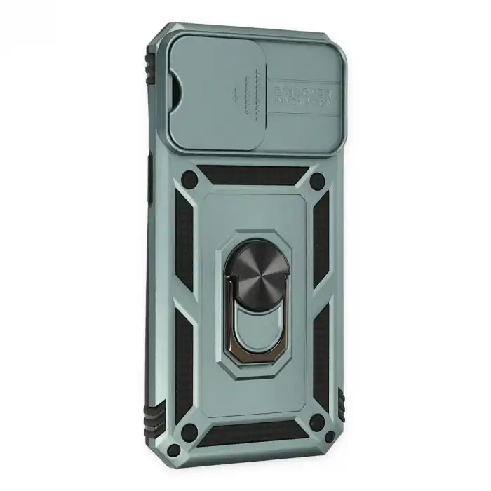 İphone 14 Pro Max Kılıf Pars Lens Yüzüklü Silikon - Yeşil