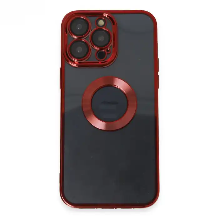 İphone 14 Pro Max Kılıf Slot Silikon - Kırmızı