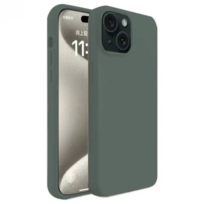 İphone 15 Kılıf First Silikon - Koyu Yeşil