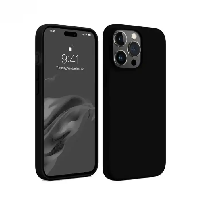 İphone 15 Pro Max Kılıf First Silikon - Siyah