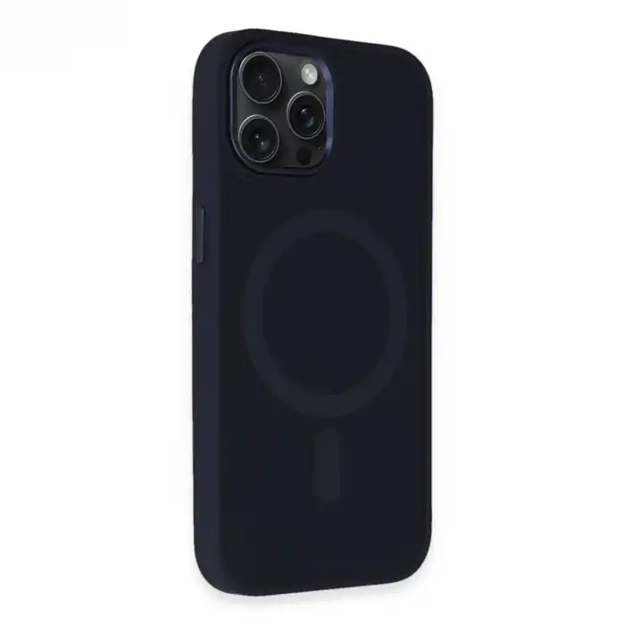 İphone 15 Pro Max Kılıf Oslo Magsafe Kapak - Lacivert