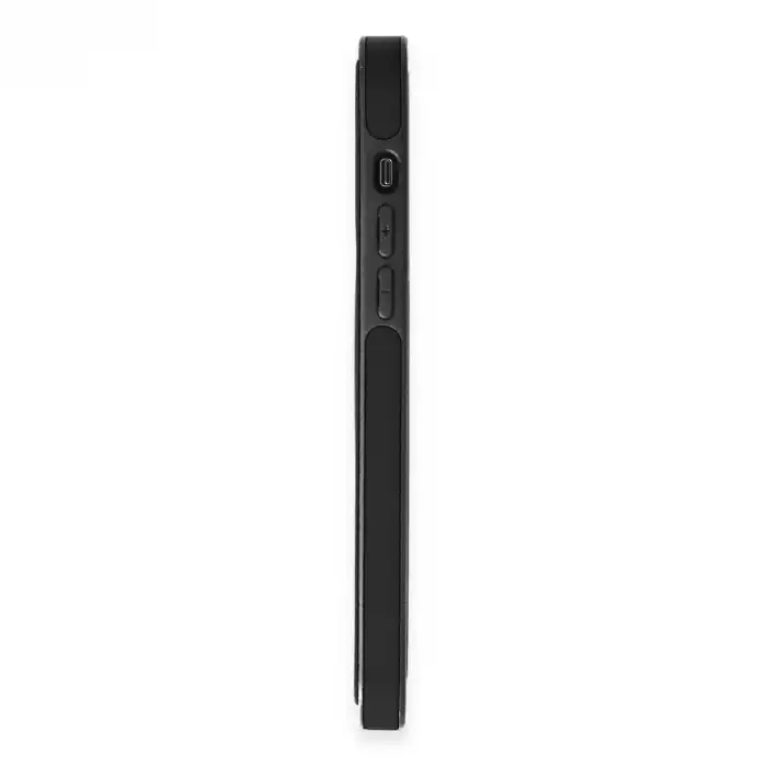 İphone 15 Pro Max Kılıf Ozzi Magsafe Deri Kapak - Siyah