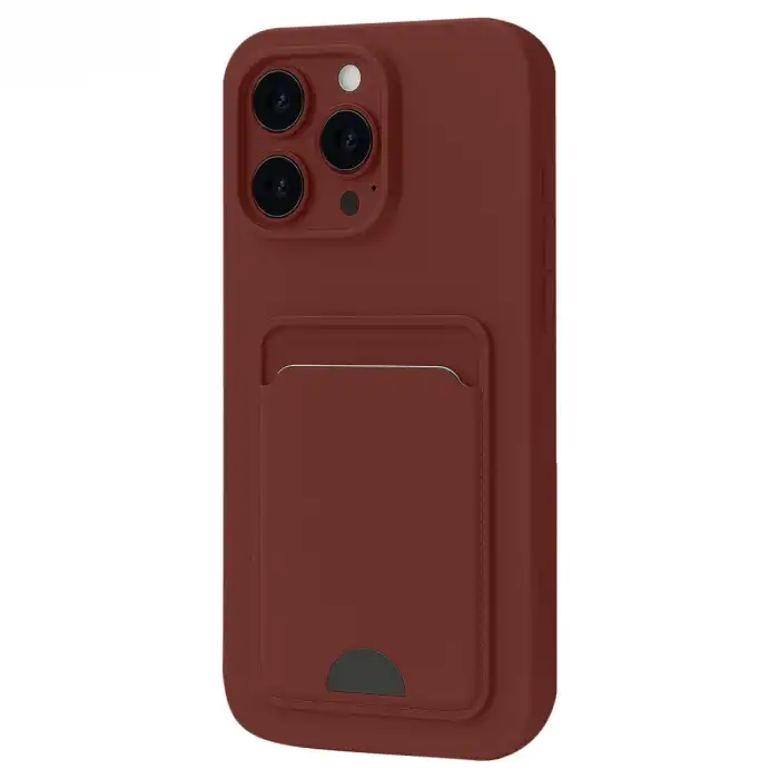 İphone 16 Plus Kılıf Kelvin Kartvizitli Silikon - Bordo