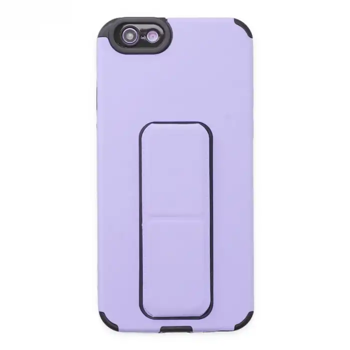 İphone 6 Kılıf Mega Standlı Silikon - Lila