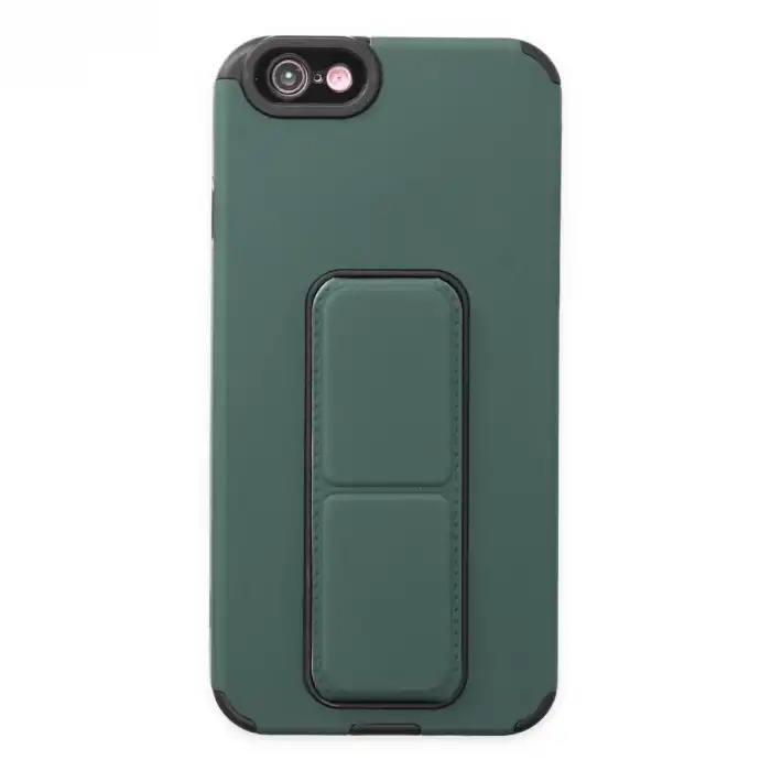 İphone 6 Kılıf Mega Standlı Silikon - Yeşil