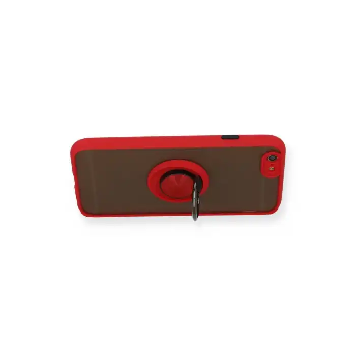 İphone 6 Kılıf Montreal Yüzüklü Silikon Kapak - Kırmızı