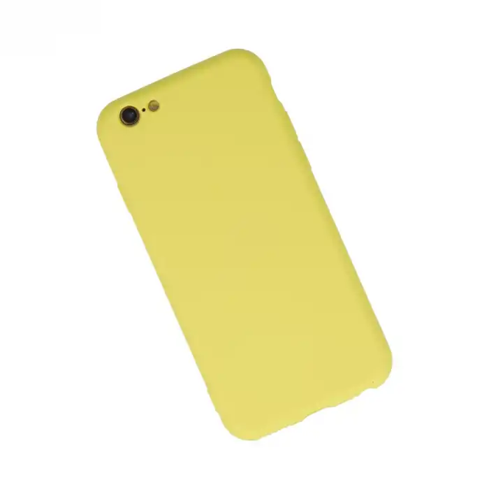 İphone 6 Plus Kılıf Nano İçi Kadife Silikon - Sarı