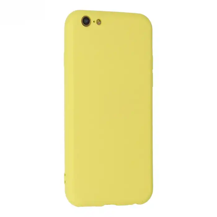 İphone 6 Plus Kılıf Nano İçi Kadife Silikon - Sarı