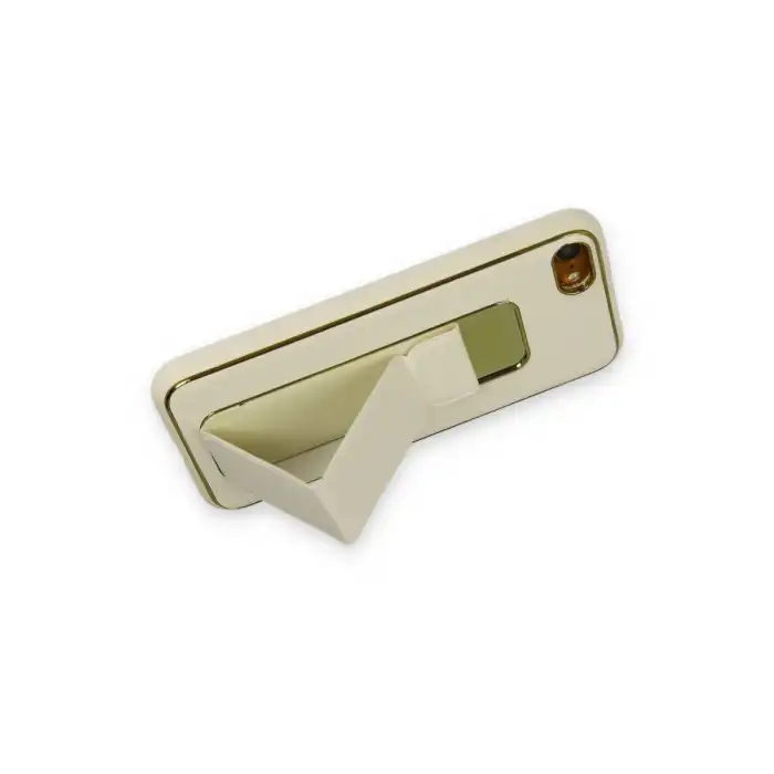 İphone 7 Kılıf Coco Deri Standlı Kapak - Beyaz