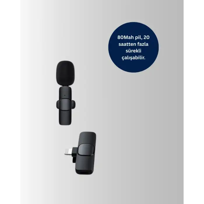 iPhone Uyumlu Çift Mikrofonlu Kablosuz Yaka Seti Profesyonel Ses