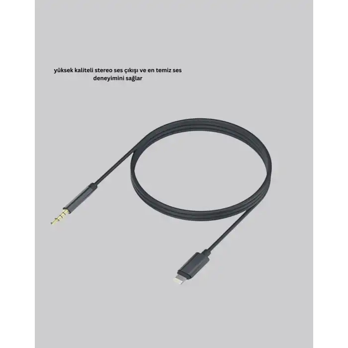 iPhone Uyumlu Lightning – 3.5mm Aux Adaptör Kablo Stereo Ses Aktarım