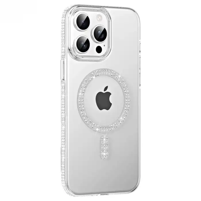 Joko Apple İphone 14 Pro Max Move Taşlı Magsafe Kapak - Gümüş