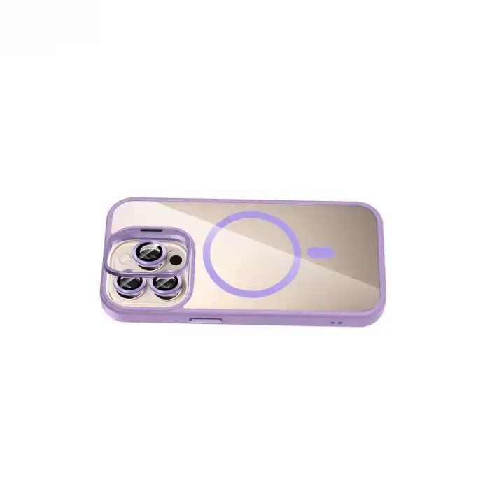 Joko Apple İphone 14 Pro Max Remim Lensli Magsafe Standlı Kapak - Lila