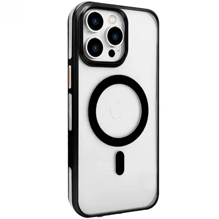 Joko Apple İphone 15 Pro Max Gleam Pc Sert Magsafe Kılıf - Şeffaf-siyah