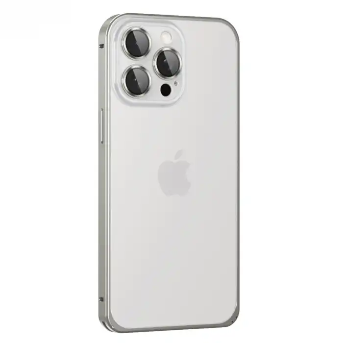Joko Apple İphone 15 Pro Max Metal Bumper Mat Kapak - Gri