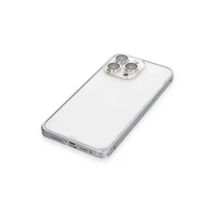 Joko Apple İphone 15 Pro Max Metal Bumper Mat Kapak - Gri