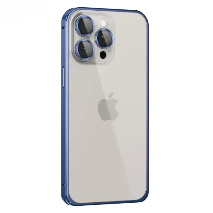 Joko Apple İphone 15 Pro Max Metal Bumper Mat Kapak - Lacivert
