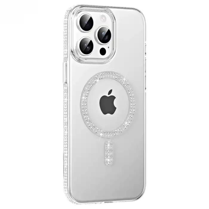 Joko Apple İphone 15 Pro Max Move Taşlı Magsafe Kapak - Natural Grey