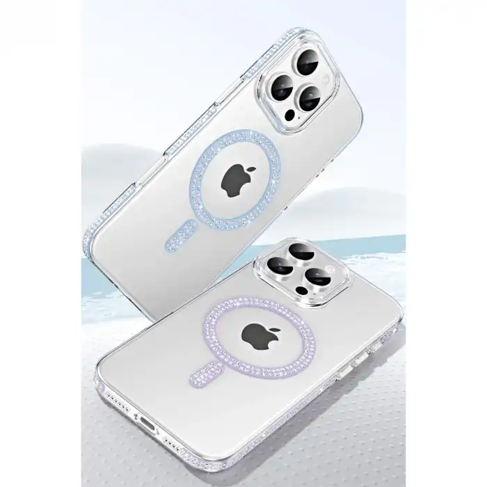 Joko Apple İphone 15 Pro Max Move Taşlı Magsafe Kapak - Natural Grey